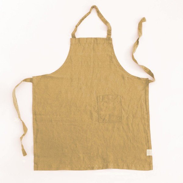 Șorț din in pentru copii Linen Tales Regular, 57 x 47 cm, galben