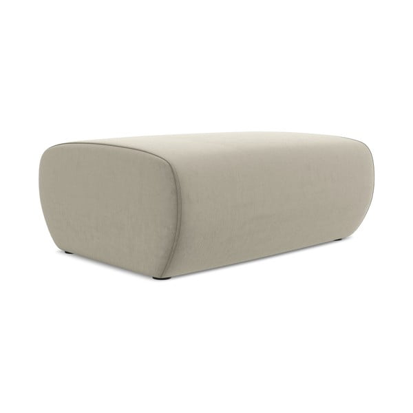 Taburet bej cu tapițerie din catifea Kapua – Makamii-image-1