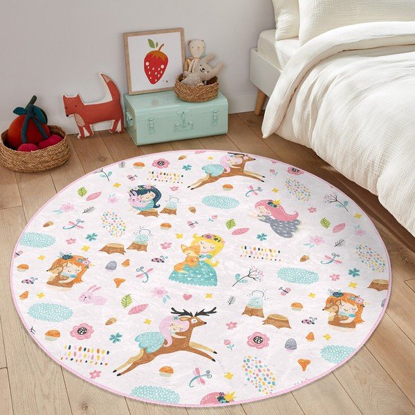 Covor pentru copii roz deschis ø 100 cm Comfort – Mila Home-image-3