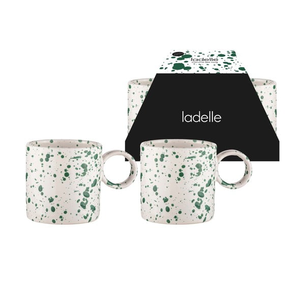 Căni alb-verde 2 buc. din gresie 450 ml Carnival – Ladelle-image-1