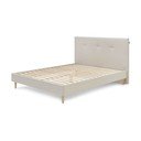 Pat matrimonial 160x200 cm bej tapițat cu somieră Tory – Bobochic Paris