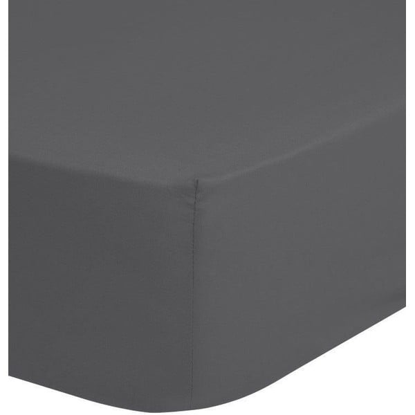 Cearșaf elastic din bumbac satinat HIP, 140 x 200 cm, gri-image-1