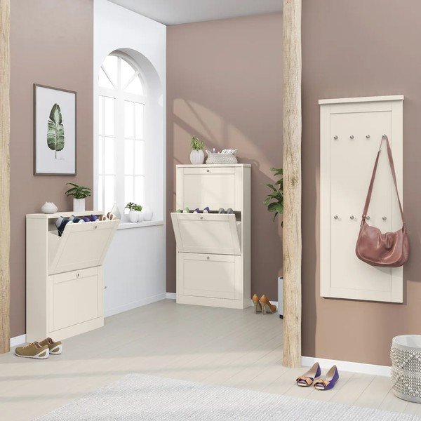 Pantofar bej cu deschidere înclinată cu aspect mat 70x130x19 cm Heide – Støraa-image-3
