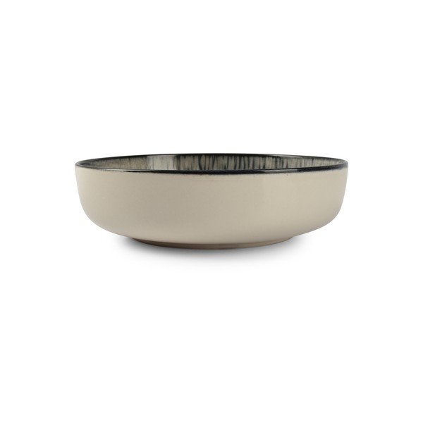 Farfurie neagră/crem adâncă din gresie ø 18,5 cm Gravel – ONA-image-1