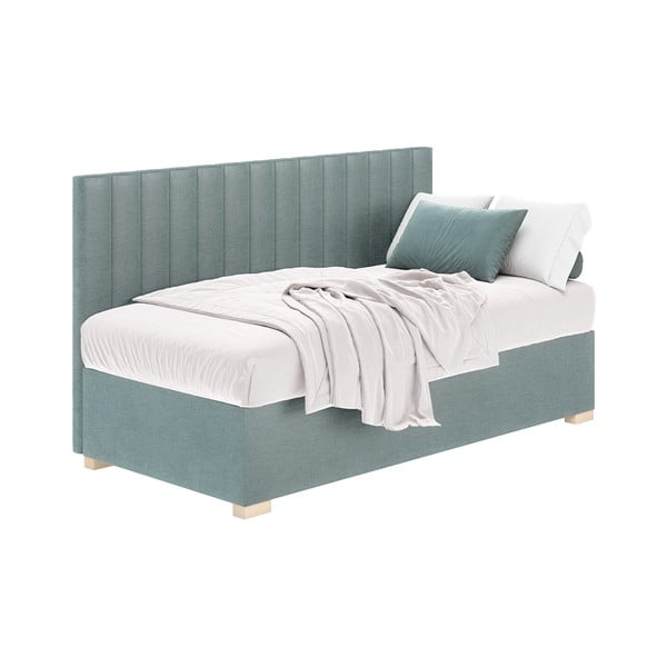 Pat pentru copii  albastru cu spațiu de depozitare cu saltea 90x200 cm Chill – Ghado-image-2