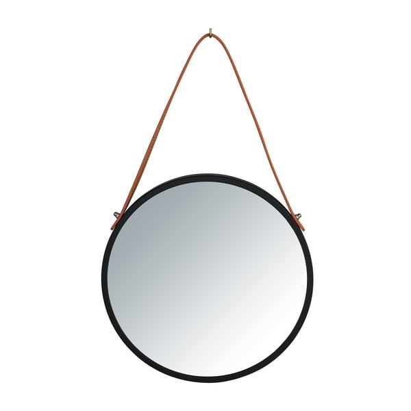 Oglindă suspendată Wenko Borrone, ø 30 cm, negru