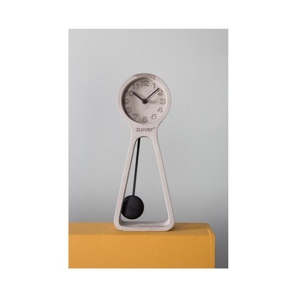 Ceas de masă din beton Zuiver Pendulum, gri-image-4