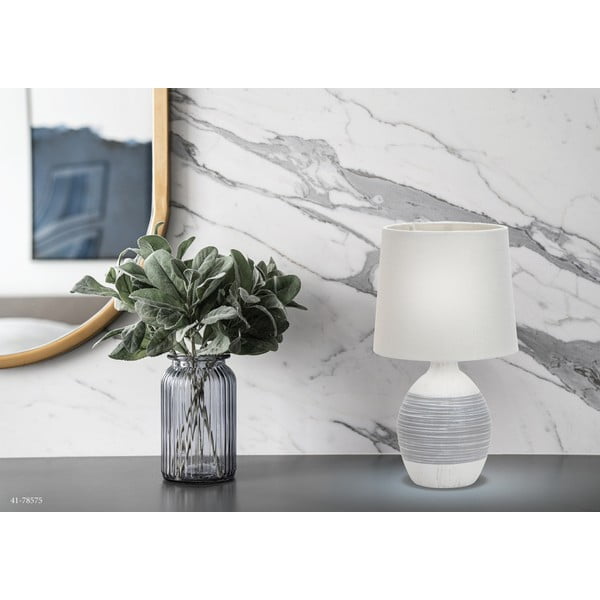 Veioză gri deschis cu abajur textil (înălțime 35 cm) Ambon – Candellux Lighting-image-1