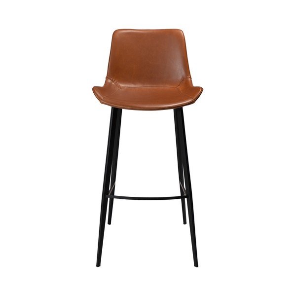 Scaun de bar din piele artificială DAN–FORM Denmark Hype, maro, înălțime 103 cm-image-2