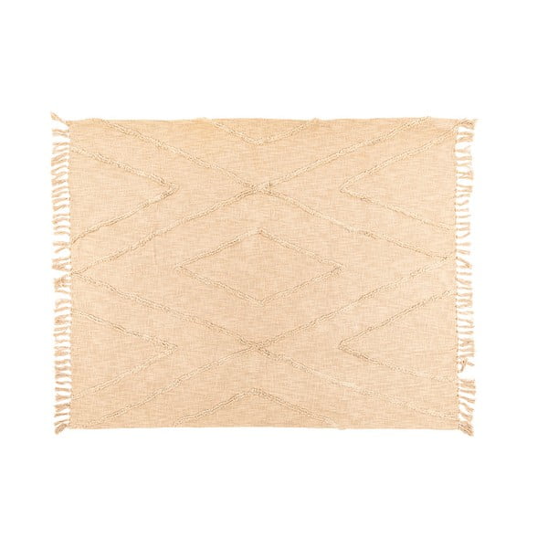 Cuvertură bej din bumbac pentru pat dublu 250x260 cm Sahara - Tiseco Home Studio-image-1