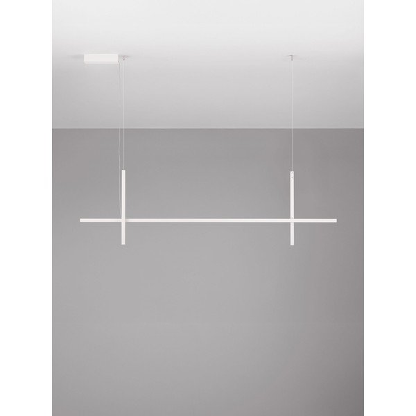 Lustră alb mat LED din aluminiu cu abajur din sticlă acrilică Looma – Nova Luce-image-3