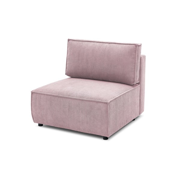 Modul pentru canapea roz deschis cu tapițerie din catifea reiată  (de mijloc) Nihad modular – Bobochic Paris