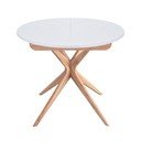 Masă de dining rotundă extensibilă cu blat suplimentar ø 90 cm Jubi – Ragaba