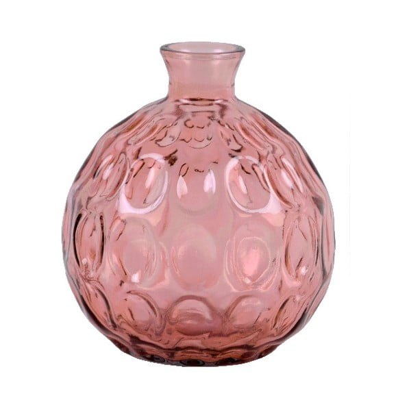 Vază din sticlă reciclată Ego Dekor Dune, înălțime 18 cm, roz
