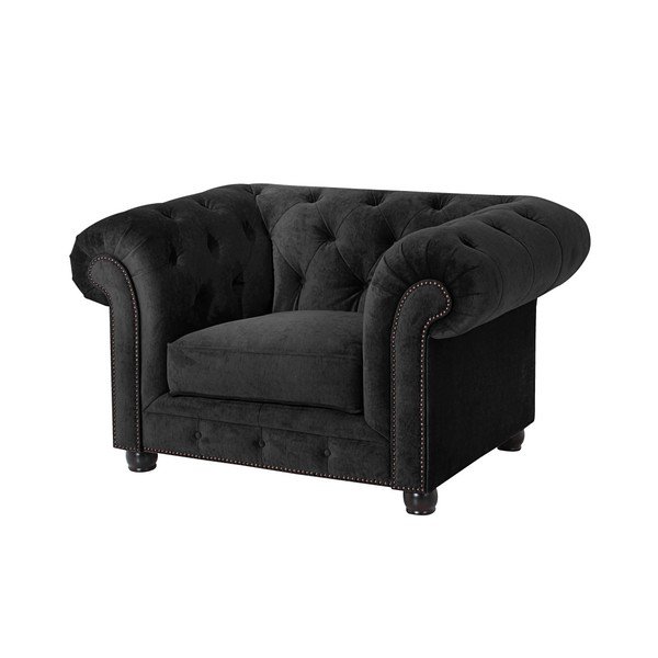 Fotoliu Max Winzer Orleans Velvet, negru-image-1