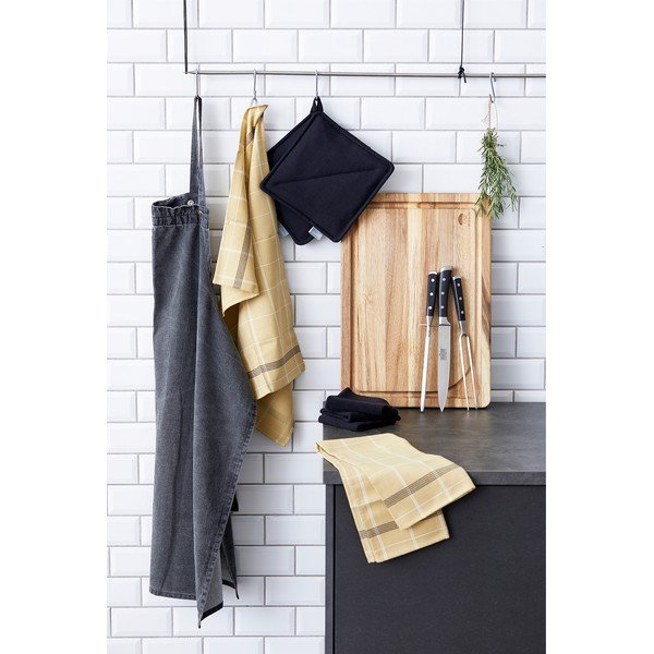 Prosop din bumbac pentru bucătărie Södahl Geometric, galben, 50 x 70 cm-image-4