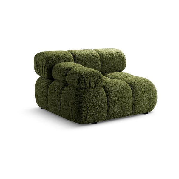 Modul pentru canapea modulară verde cu tapițerie din țesătură bouclé (cu colț pe partea stângă ) Bellis – Micadoni Home-image-4