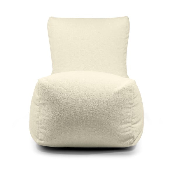 Fotoliu bean bag gri deschis cu tapițerie din țesătură bouclé Seat Lounge – SLOWDOWN-image-2