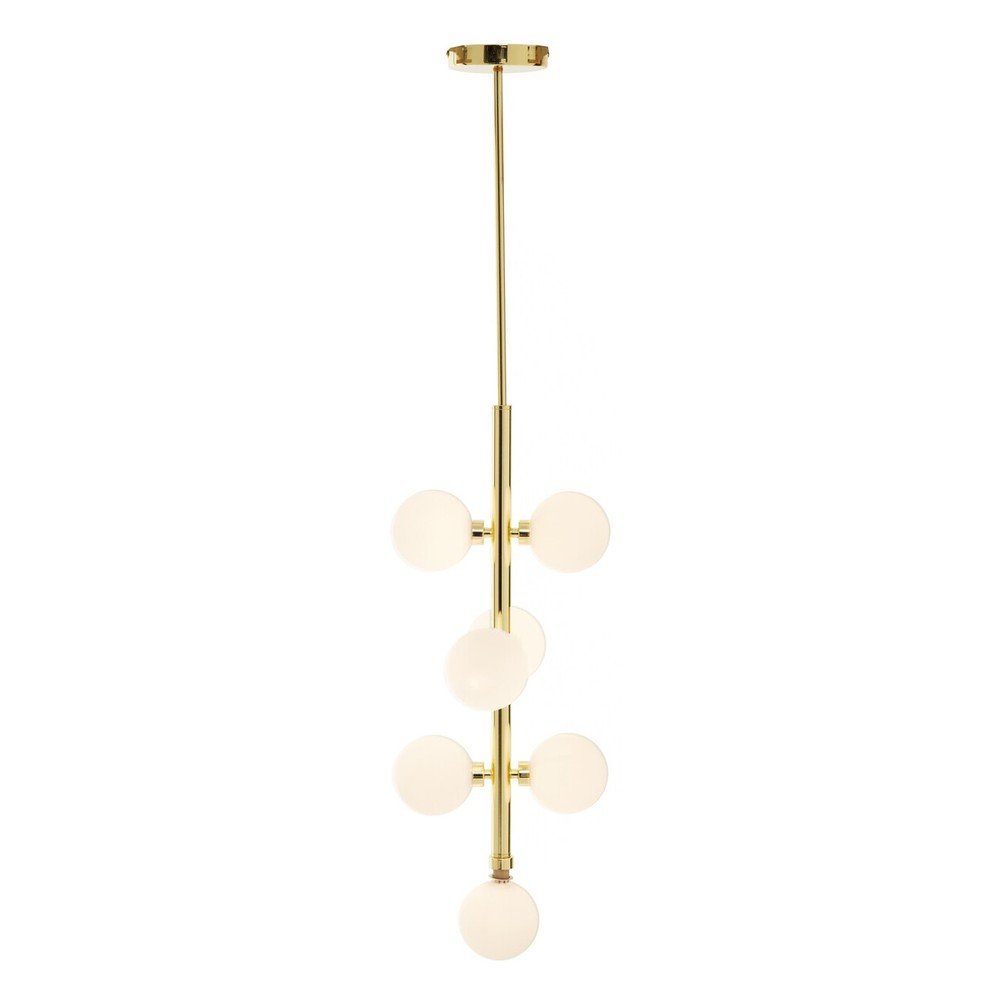 Lustră albă/aurie din metal cu abajur din sticlă ø 27 cm Trieste – Premier Housewares