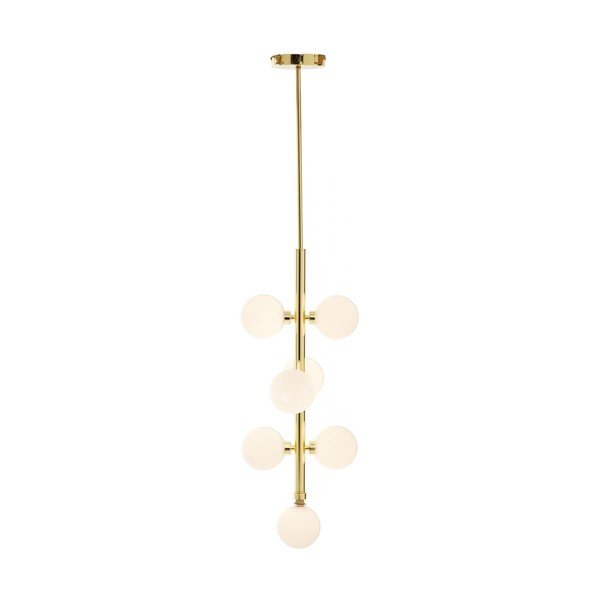 Lustră albă/aurie din metal cu abajur din sticlă ø 27 cm Trieste – Premier Housewares