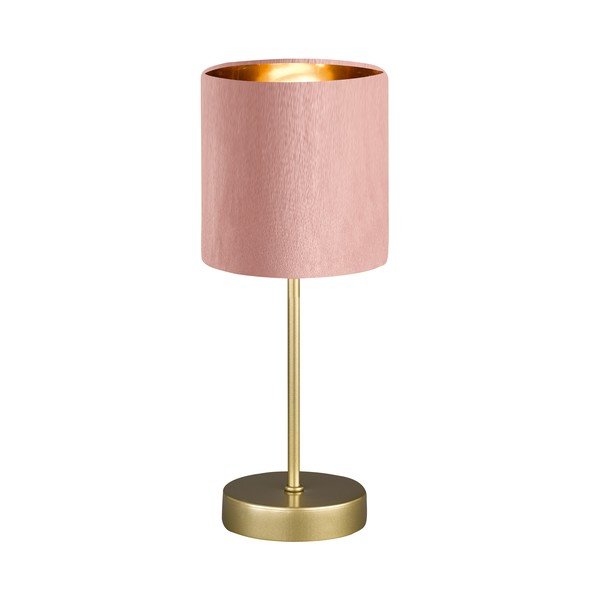 Veioză roz/aurie din metal cu abajur textil (înălțime 34 cm) Aura – Fischer & Honsel
