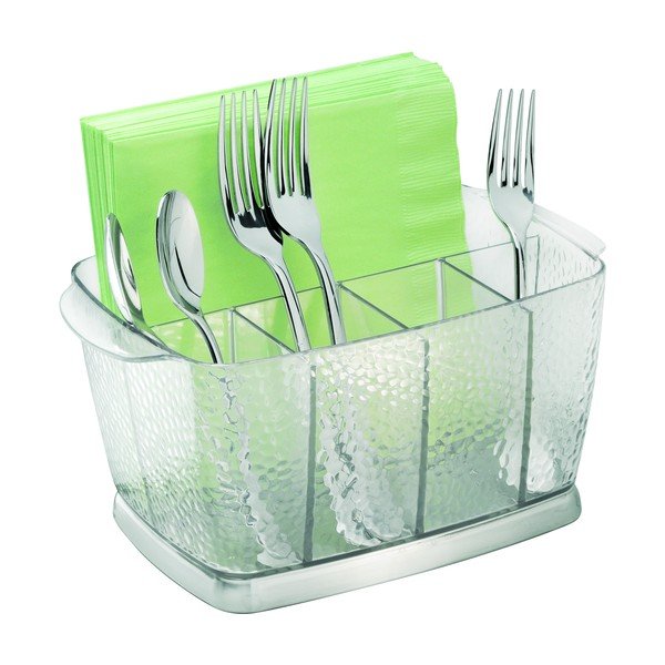 Cutie transparentă pentru tacâmuri iDesign Rain, 15 x 23 cm-image-1