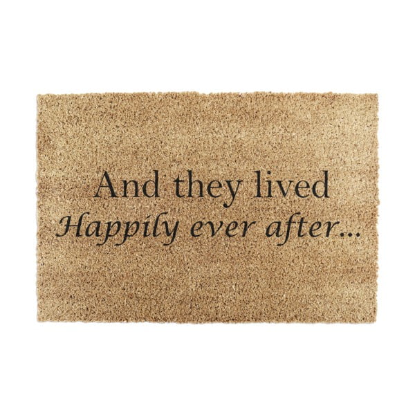 Covoraș de intrare din fibre de nucă de cocos 40x60 cm And they Lived Happily Ever After – Artsy Doormats