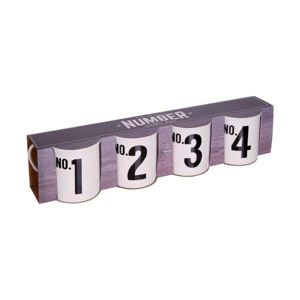 Set 4 căni din imitație de porțelan asiatic Premier Housewares Numbers, 342 ml-image-1