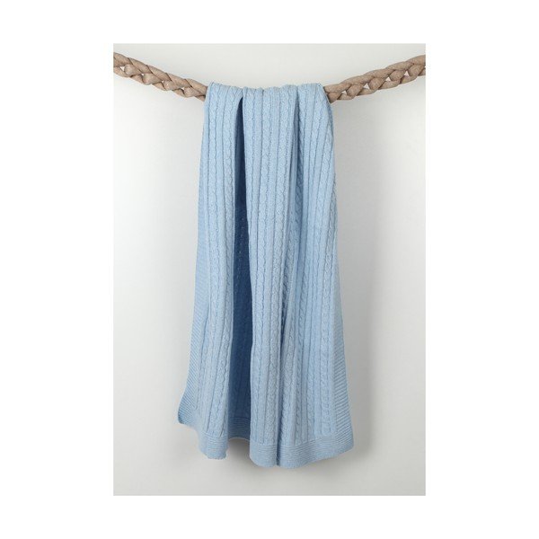 Pătură din amestec de bumbac pentru copii Homemania Decor Lexie, 90 x 90 cm, albastru deschis-image-1