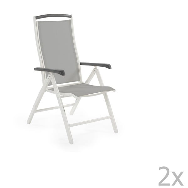 Set 2 scaune de grădină Brafab Andy, alb - gri