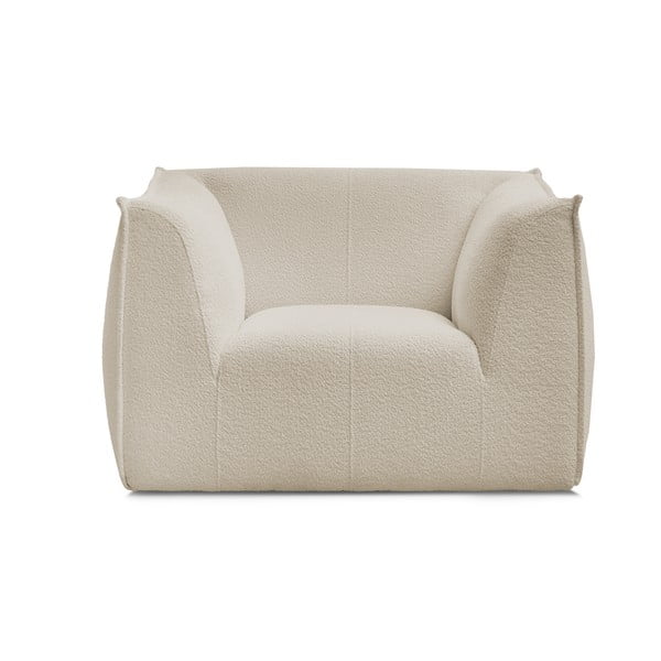 Fotoliu bej cu tapițerie din țesătură bouclé Giorgia – Bobochic Paris-image-3