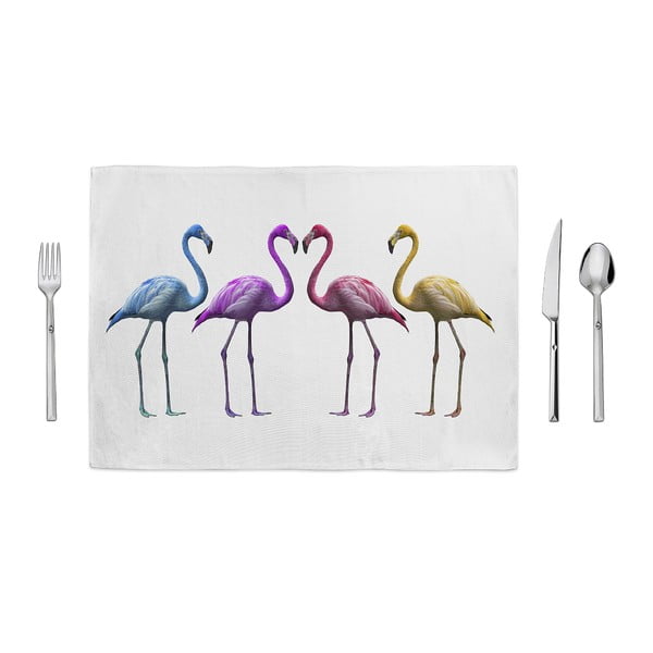 Suport farfurie Home de Bleu Colored Flamingos, 35 x 49 cm