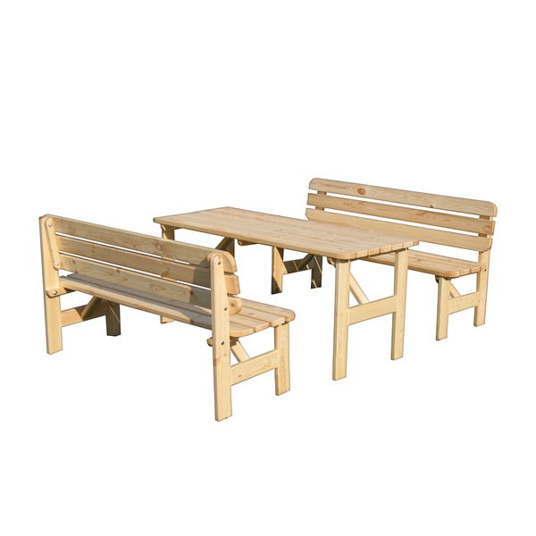 Bancă de grădină natural din lemn Viking – Rojaplast-image-1