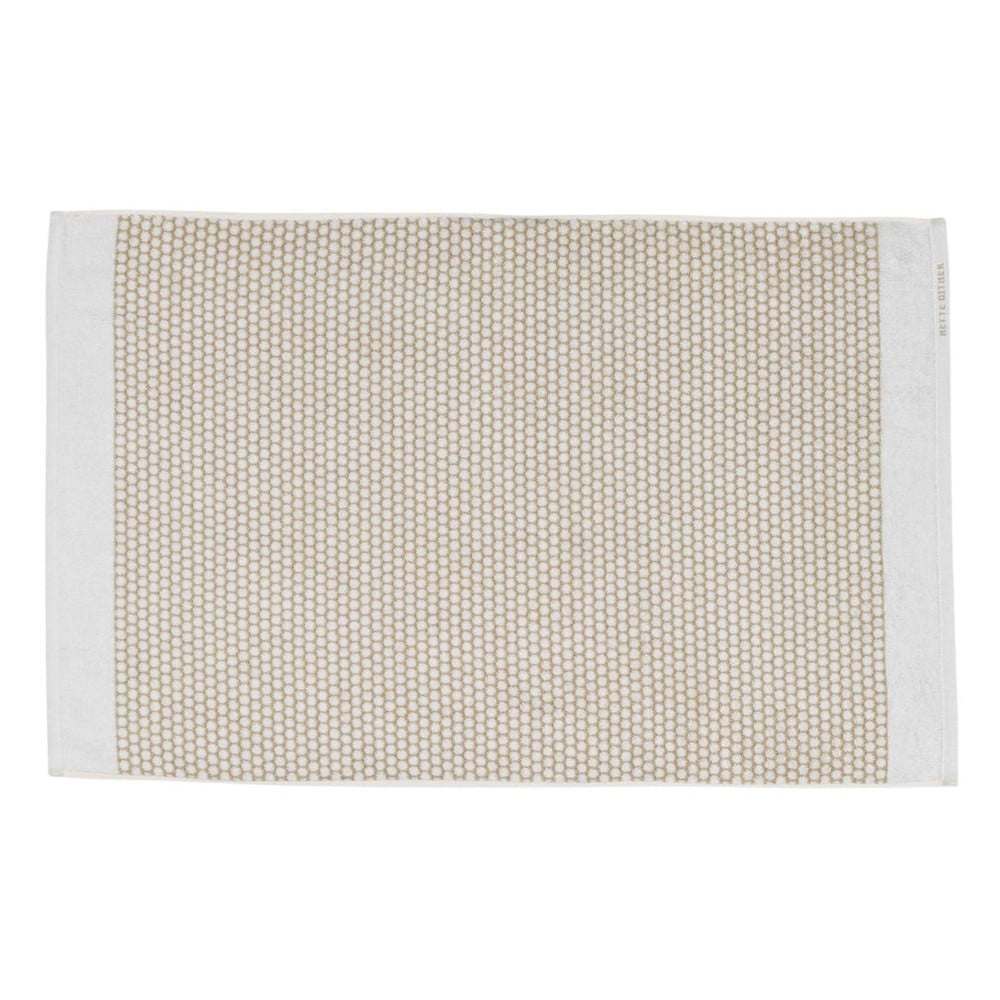 Covoraș de baie alb/bej din material textil 50x80 cm Grid – Mette Ditmer Denmark