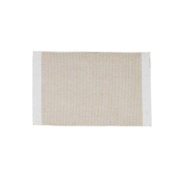 Covoraș de baie alb/bej din material textil 50x80 cm Grid – Mette Ditmer Denmark