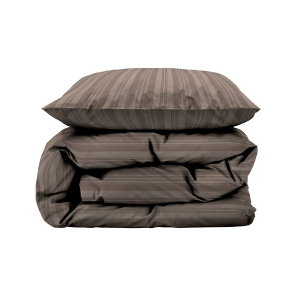 Lenjerie de pat taupe din damasc pentru pat de o persoană, extinsă 140x220 cm Noble – Södahl-image-2