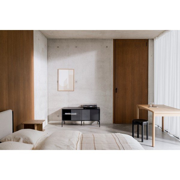 Comodă TV neagră 116x55x42 cm Met Mini – noo.ma-image-4