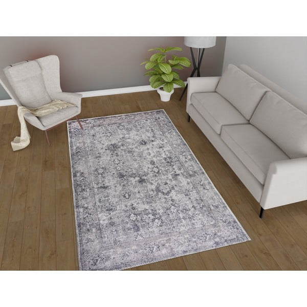 Covor tip traversă gri lavabil 80x200 cm Vintage Orient – Vitaus-image-1
