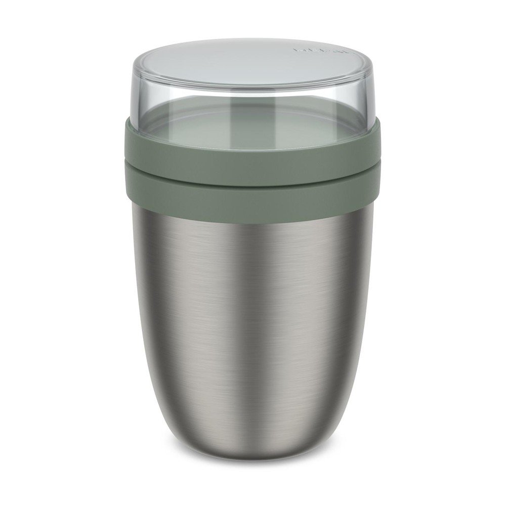 Termos argintiu/verde salvie pentru mâncare din oțel inoxidabil 500 ml Ellipse – Mepal