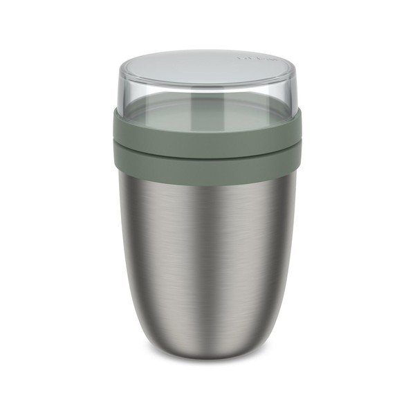 Termos argintiu/verde salvie pentru mâncare din oțel inoxidabil 500 ml Ellipse – Mepal