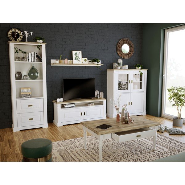 Comodă TV din lemn Artemob Campton, alb-image-1