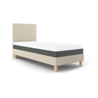 Pat de o persoană Mazzini Beds Lotus, 90 x 200 cm, bej