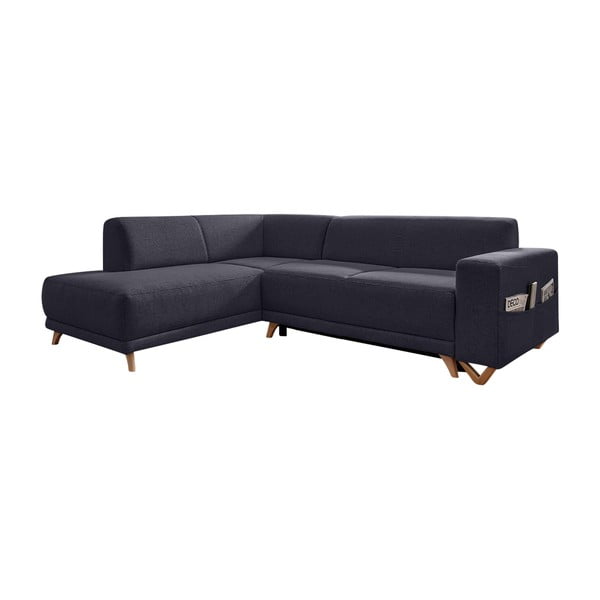 Colțar gri antracit extensibil/cu spațiu de depozitare (cu colț pe partea stângă/în formă de ”L”) Classy Sophie – Miuform