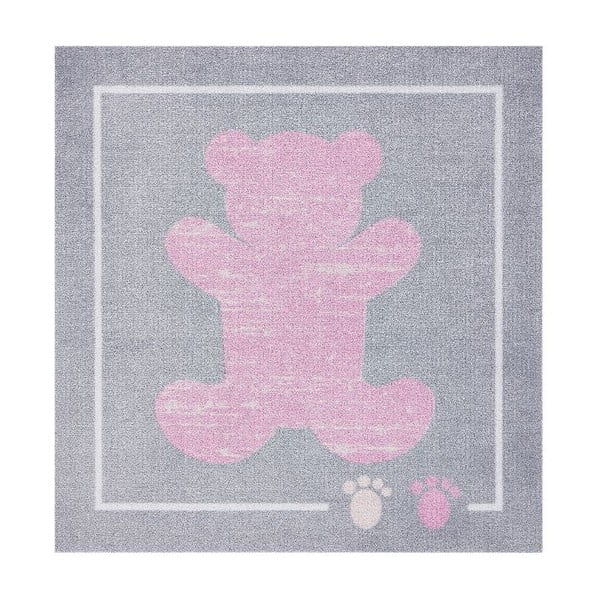 Covor Zala Living Kiddy Bear, 100 x 100 cm, roz - gri