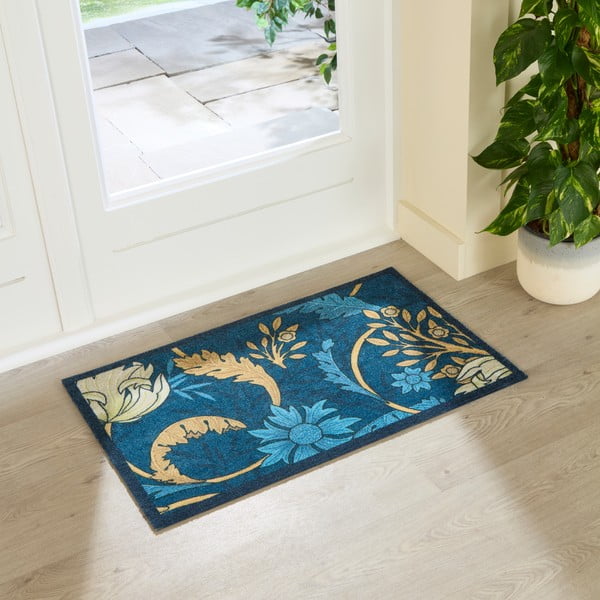Covoraș de intrare 50x80 cm William Morris Blue – Artsy Doormats-image-1