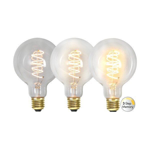 Bec LED/cu filament E27, cu lumină caldă și intensitate reglabilă 4 W Spiral Filament – Star Trading-image-4