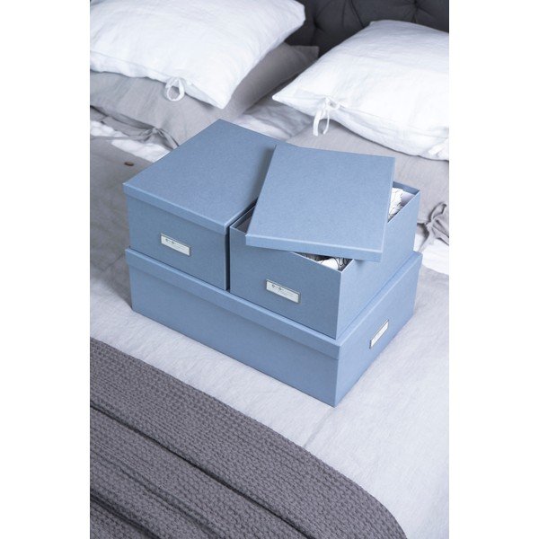 Cutii de depozitare cu capac din carton 3 buc.  Inge – Bigso Box of Sweden-image-1