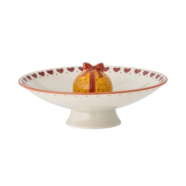 Bol mic crem din gresie  cu model de Crăciun Jolly – Bloomingville