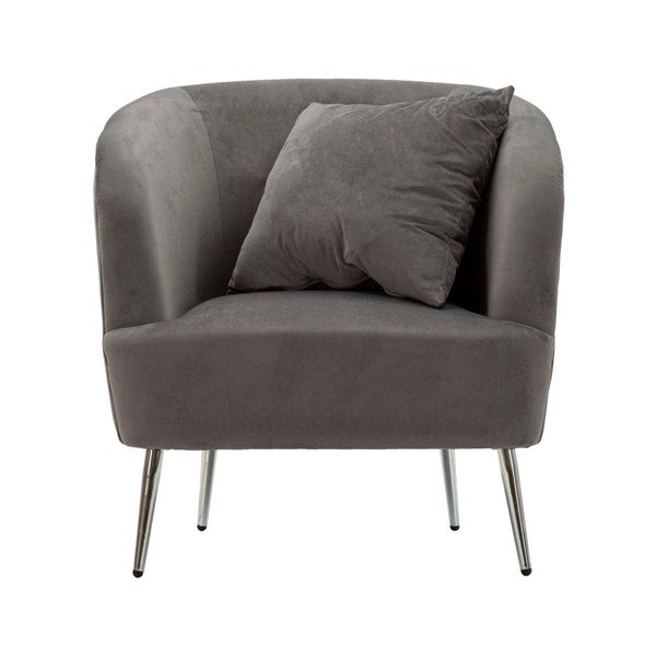 Fotoliu gri cu tapițerie din catifea Silvery – Mauro Ferretti-image-2