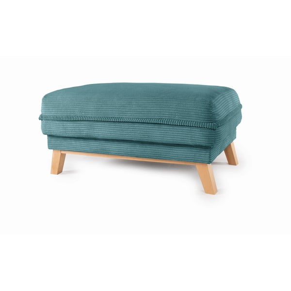 Taburet turcoaz cu tapițerie din catifea reiată Tori – Bonami Selection-image-2